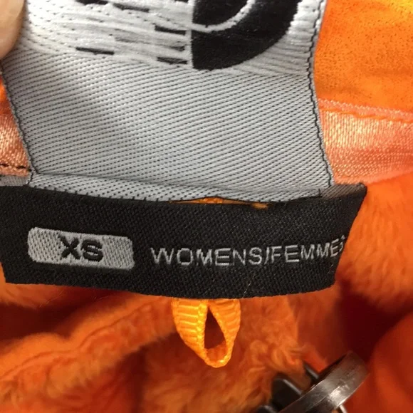 The North Face Orange Full Zip Mock Neck Jacket Womens XS Faux Fur - Picture 11 of 12